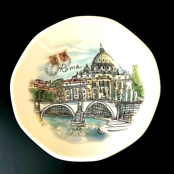 Effetti Other - Vintage Rome Souvenir Postcard Salad Pasta Bowl Brand Effetti Used